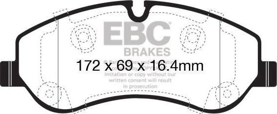EBC Brakes DPX2151 - Гальмівні колодки, дискові гальма autocars.com.ua