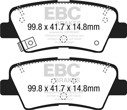 EBC Brakes DP42188R - Тормозные колодки, дисковые, комплект avtokuzovplus.com.ua