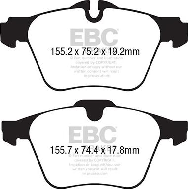 EBC Brakes DP42189R - Гальмівні колодки, дискові гальма autocars.com.ua