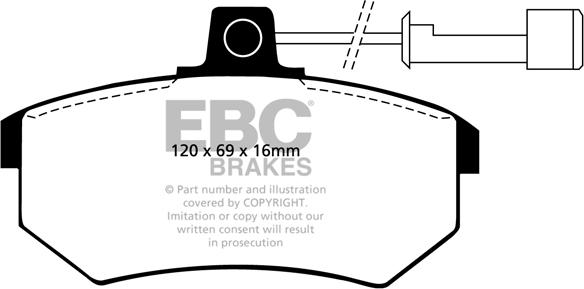 EBC Brakes DP486/2 - Гальмівні колодки, дискові гальма autocars.com.ua