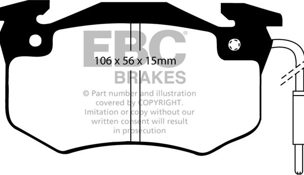 EBC Brakes DP489/2 - Тормозные колодки, дисковые, комплект avtokuzovplus.com.ua