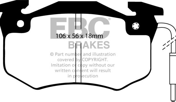 EBC Brakes DP489 - Гальмівні колодки, дискові гальма autocars.com.ua