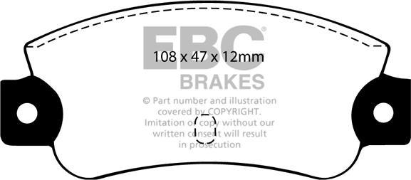 EBC Brakes DP501 - Гальмівні колодки, дискові гальма autocars.com.ua