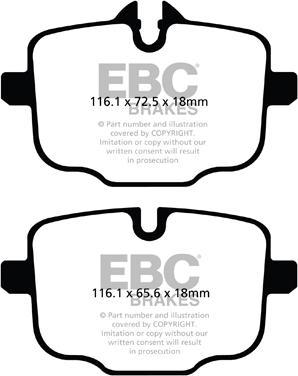 EBC Brakes DP52089NDX - Тормозные колодки, дисковые, комплект avtokuzovplus.com.ua