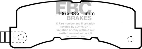EBC Brakes DP569 - Гальмівні колодки, дискові гальма autocars.com.ua