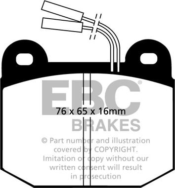 EBC Brakes DP578 - Тормозные колодки, дисковые, комплект avtokuzovplus.com.ua