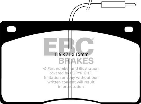 EBC Brakes DP581 - Гальмівні колодки, дискові гальма autocars.com.ua