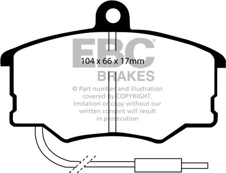 EBC Brakes DP616 - Гальмівні колодки, дискові гальма autocars.com.ua
