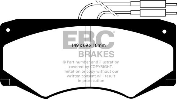 EBC Brakes DP720 - Гальмівні колодки, дискові гальма autocars.com.ua