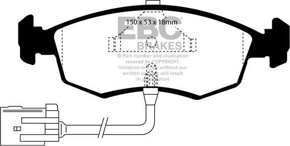 EBC Brakes DP961 - Гальмівні колодки, дискові гальма autocars.com.ua