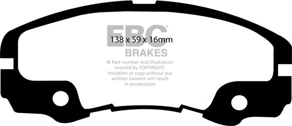 EBC Brakes DP973/2 - Гальмівні колодки, дискові гальма autocars.com.ua