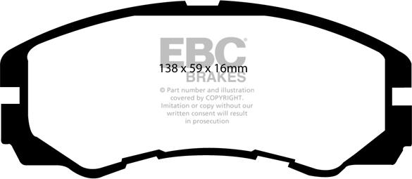 EBC Brakes DP973 - Гальмівні колодки, дискові гальма autocars.com.ua