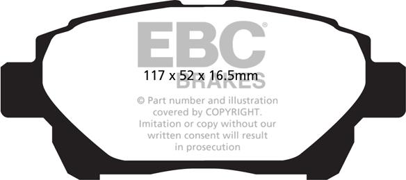 EBC Brakes DPX2061 - Гальмівні колодки, дискові гальма autocars.com.ua