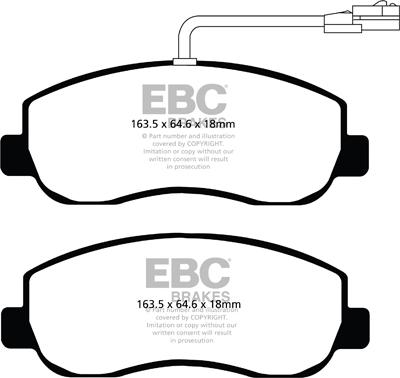 EBC Brakes DPX2083 - Тормозные колодки, дисковые, комплект avtokuzovplus.com.ua