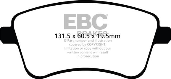 EBC Brakes DPX2099 - Гальмівні колодки, дискові гальма autocars.com.ua