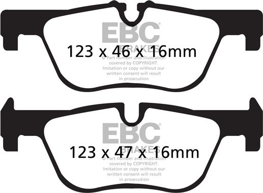 EBC Brakes DPX2132 - Тормозные колодки, дисковые, комплект avtokuzovplus.com.ua