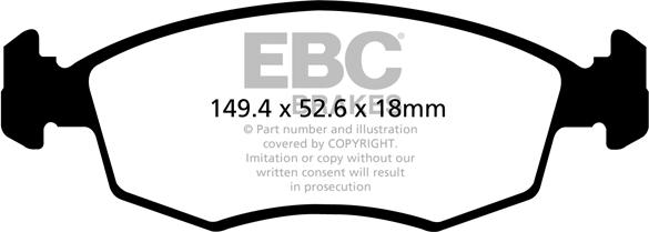 EBC Brakes DPX2142 - Гальмівні колодки, дискові гальма autocars.com.ua