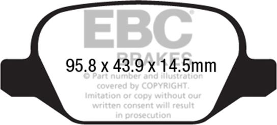 EBC Brakes DPX2202 - Гальмівні колодки, дискові гальма autocars.com.ua