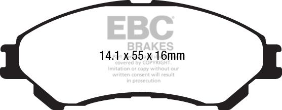 EBC Brakes DPX2217 - Тормозные колодки, дисковые, комплект avtokuzovplus.com.ua