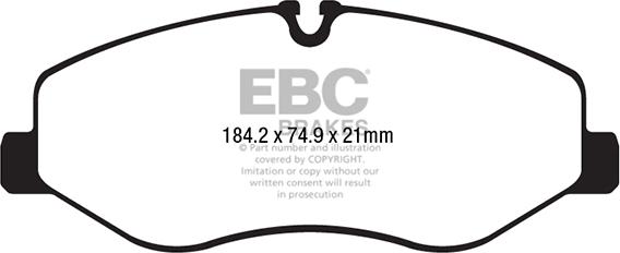 EBC Brakes DPX2223 - Гальмівні колодки, дискові гальма autocars.com.ua