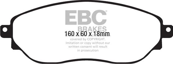 EBC Brakes DPX2226 - Гальмівні колодки, дискові гальма autocars.com.ua