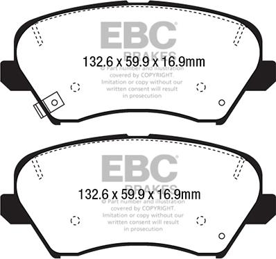 EBC Brakes DPX2232 - Тормозные колодки, дисковые, комплект avtokuzovplus.com.ua