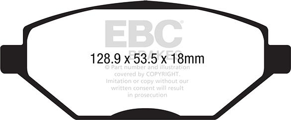 EBC Brakes DPX2293 - Тормозные колодки, дисковые, комплект avtokuzovplus.com.ua