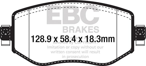 EBC Brakes DPX2309 - Гальмівні колодки, дискові гальма autocars.com.ua