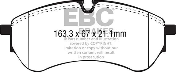 EBC Brakes DPX2338 - Тормозные колодки, дисковые, комплект avtokuzovplus.com.ua