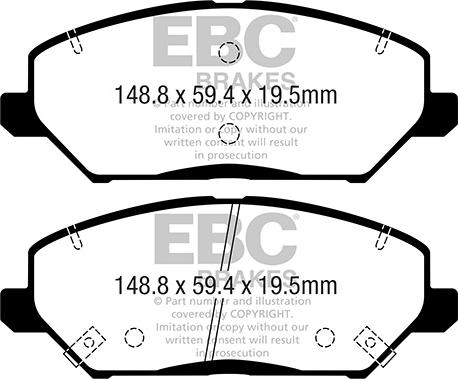 EBC Brakes DPX2362 - Гальмівні колодки, дискові гальма autocars.com.ua