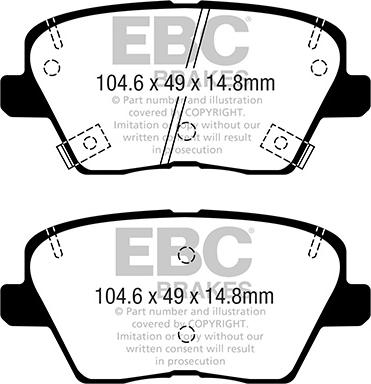 EBC Brakes DPX2363 - Гальмівні колодки, дискові гальма autocars.com.ua