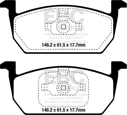 EBC Brakes DPX2374 - Тормозные колодки, дисковые, комплект avtokuzovplus.com.ua