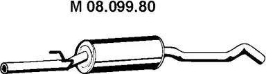 Eberspächer 08.099.80 - Середній глушник вихлопних газів autocars.com.ua
