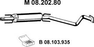Eberspächer 08.202.80 - Середній глушник вихлопних газів autocars.com.ua