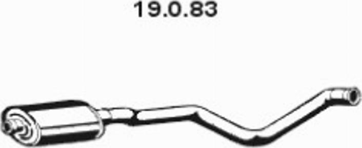 Eberspächer 19.0.83 - Середній глушник вихлопних газів autocars.com.ua