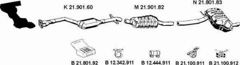 Eberspächer 212191 - Система випуску ОГ autocars.com.ua