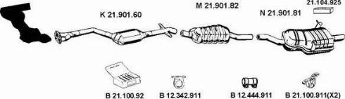 Eberspächer 212196 - Система випуску ОГ autocars.com.ua