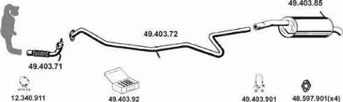 Eberspächer 492013 - Система випуску ОГ autocars.com.ua