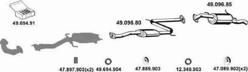 Eberspächer 492042 - Система випуску ОГ autocars.com.ua