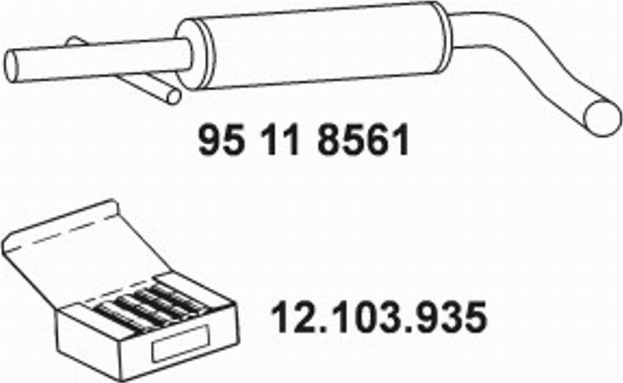 Eberspächer 95 11 8561 - Средний глушитель выхлопных газов avtokuzovplus.com.ua