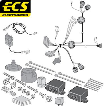 ECS OP072DHU - Комплект електрики, причіпне обладнання autocars.com.ua