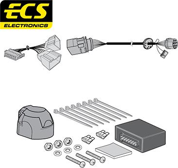 ECS VW19707U - Комплект електрики, причіпне обладнання autocars.com.ua