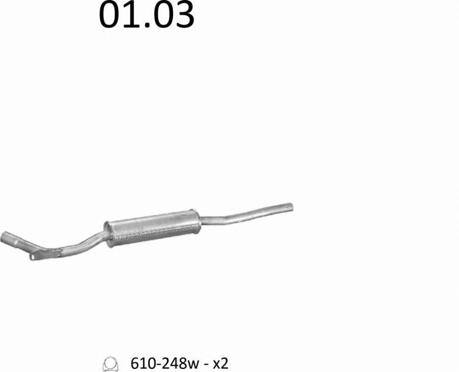 Edex 01.03 - Середній глушник вихлопних газів autocars.com.ua