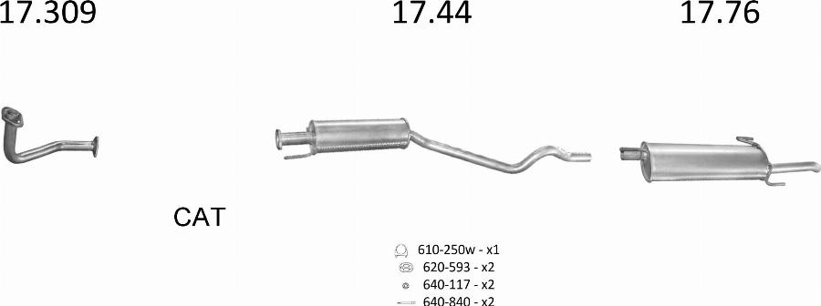 Edex 13.88 - Середній глушник вихлопних газів autocars.com.ua