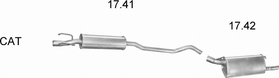 Edex 14.46 - Середній глушник вихлопних газів autocars.com.ua