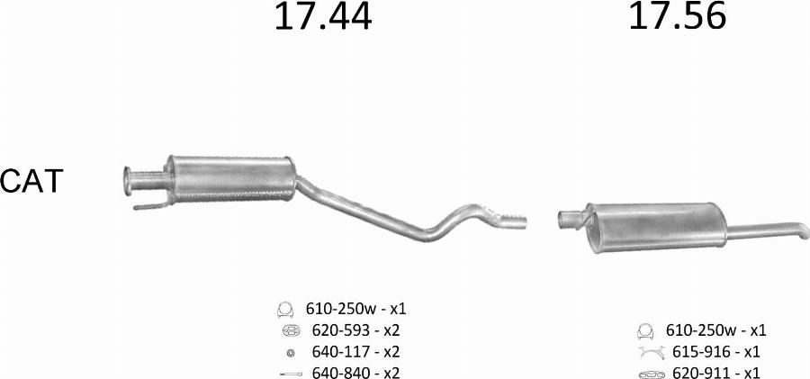 Edex 14.59 - Середній глушник вихлопних газів autocars.com.ua