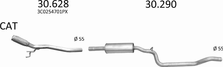 Edex 21.48 - Середній глушник вихлопних газів autocars.com.ua