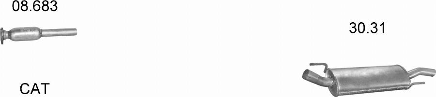 Edex 21.70 - Середній глушник вихлопних газів autocars.com.ua