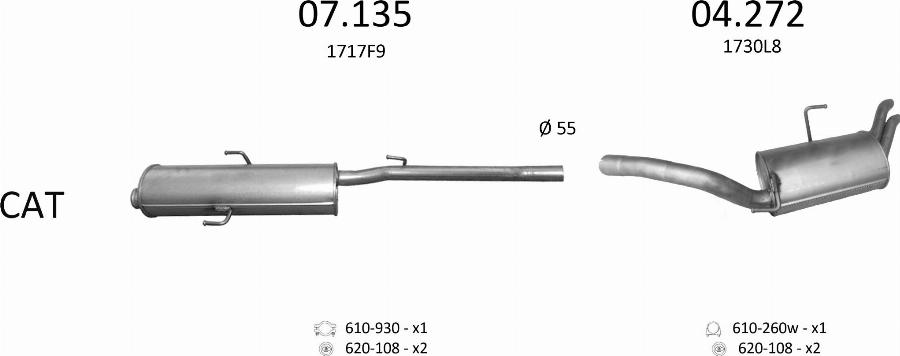 Edex 2770 - Система випуску ОГ autocars.com.ua