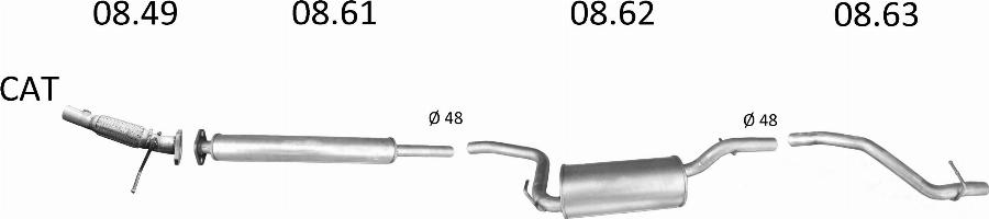 Edex 2819 - Система випуску ОГ autocars.com.ua